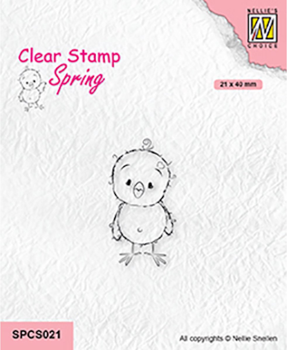 SPCS021 Nellie Snellen clearstamp Chickies - I am Chickie - kuikentje - vogel kuiken - stempel lente pasen